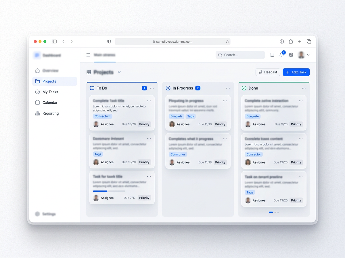 Taskly product dashboard interface concept